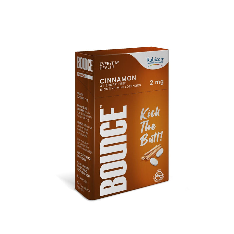BOUNCE Nicotine Mini Lozenge 2 Mg | Cinnamon flavour Sugar Free | USFDA Approved | Helps Quit Smoking | 25 Packs of 4 Lozenges