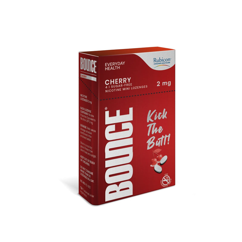 BOUNCE Nicotine Mini Lozenge 2 Mg | Cherry flavour Sugar Free | USFDA Approved | Helps Quit Smoking | 15 Packs of 4 Lozenges